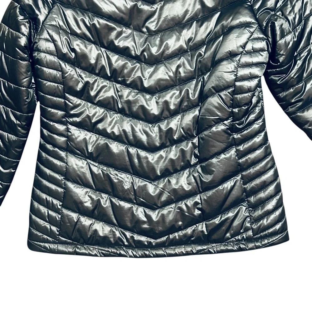 NEW BALANCE Metallic Quilted Sherpa Lined Puffer Coat L